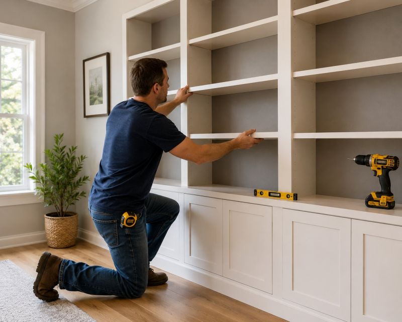 Custom Bookcase Installation in Charlotte, NC